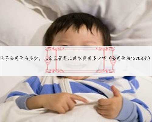 代孕公司价格多少，北京试管婴儿医院费用多少钱（公司价格13708元）