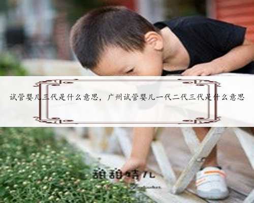 试管婴儿三代是什么意思，广州试管婴儿一代二代三代是什么意思